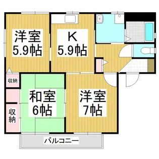 ビレッジアスカB【201号室】の間取り