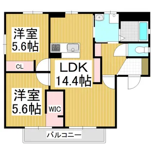 ビレッジアスカB【201号室】の間取り