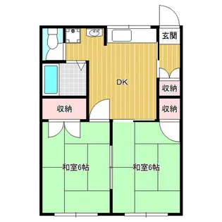 フレグランスナガタ 2号棟【B102号室】の間取り