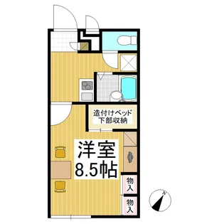 レオパレスエスポワールシャトー【110号室】の間取り