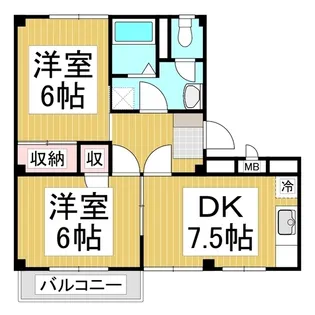 ガーデンタウン北長野A【2階】の間取り