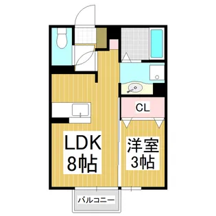 アリスコート・SIMIZU B棟【107号室】の間取り