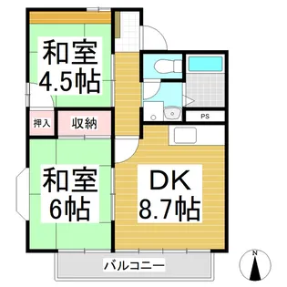 2DKの間取り画像