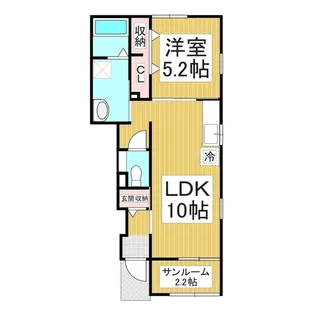 メゾン・ド・フルールⅡ【102号室】の間取り