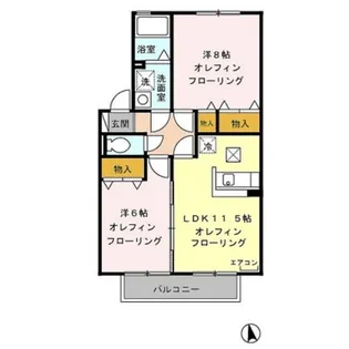 サニーサイドコートC【201号室】の間取り