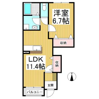 マーガレットコートA棟【1階】の間取り