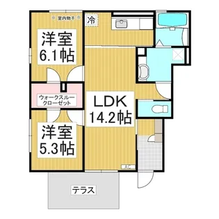 インテグラルとよの(01〜05)【105号室】の間取り