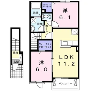 ペイシェント ソレイユB【2階】の間取り