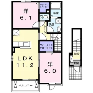ペイシェント ソレイユB【201号室】の間取り