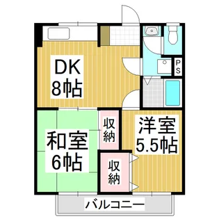 下田ハイツ馬場町【301号室】の間取り
