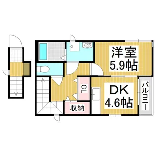 ヘアーサロンバンビ【201号室】の間取り