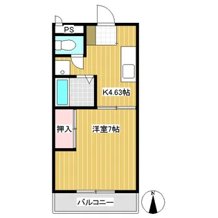 マンションみやび【102号室】の間取り