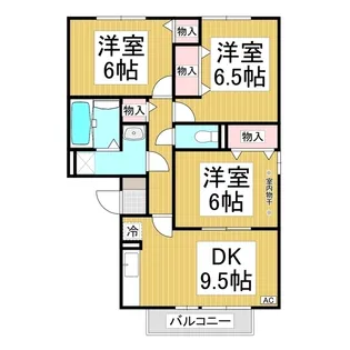 ハイツサンライズ B棟【201号室】の間取り