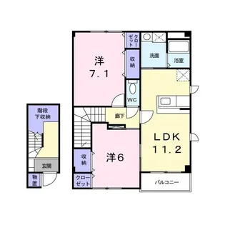 サンリットヒルズC棟【2階】の間取り