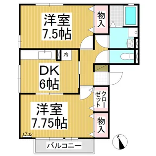 エスポワール富竹C【102号室】の間取り