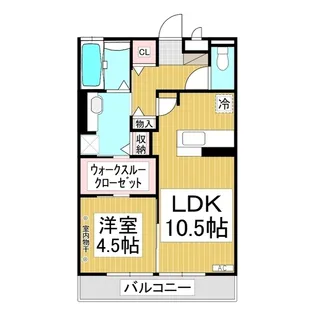 プリエ・ボヌール【102号室】の間取り