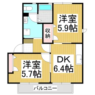 フォレストエバーInn D棟【2階】の間取り