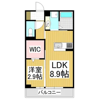 コンフォート征矢野【202号室】の間取り