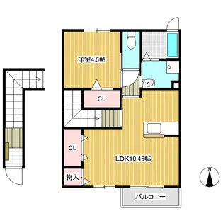 オジェ Ⅱ【201号室】の間取り