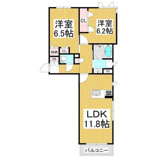 ベル テゾーロ【303号室】の間取り