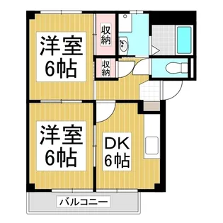 アップルパレスB棟【205号室】の間取り