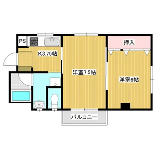 コーポ巾上【200号室】の間取り