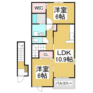 パルファン・ドゥ・カルミヤ【2階】の間取り