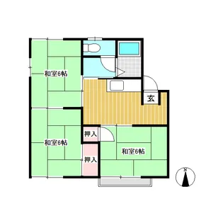 城東ハイツ B棟【203号室】の間取り