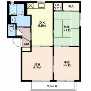 グリーンセイシェル N【202号室】の間取り