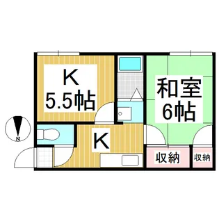 ノアール城下A【203号室】の間取り