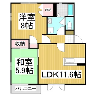 フレグランス永田B【102号室】の間取り