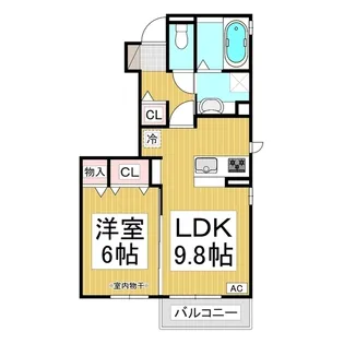 ルージュ伊勢宮 A棟【1階】の間取り
