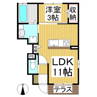 エレガンテ・カーサ【101号室】の間取り