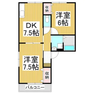 ゾンネ蓮台A【2階】の間取り