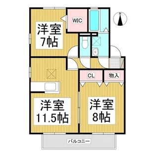 リビングタウン三本柳 A棟【1階】の間取り