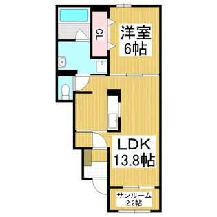 グランウエスト D【1階】の間取り