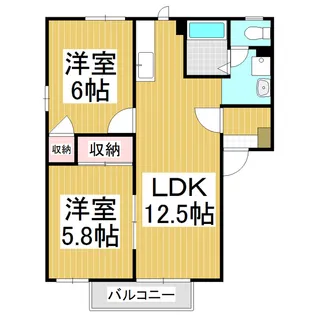 フレグランス清水 B【1階】の間取り