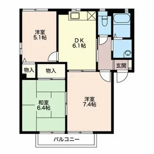 フレグランスやまとE【101号室】の間取り
