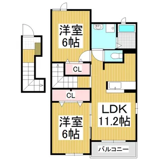 ボンジュウル【201号室】の間取り