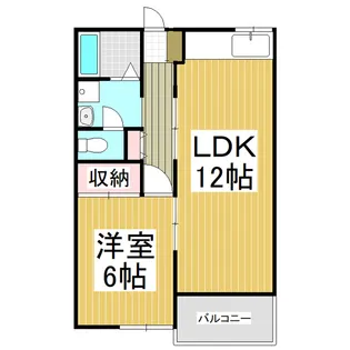 ハイツ中乃島【203号室】の間取り