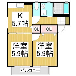 サンクレストⅠ【201号室】の間取り