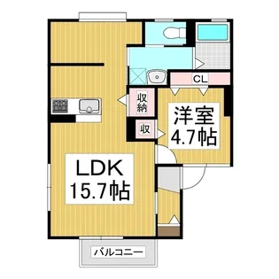 シャルム由比ヶ浜A【102号室】の間取り