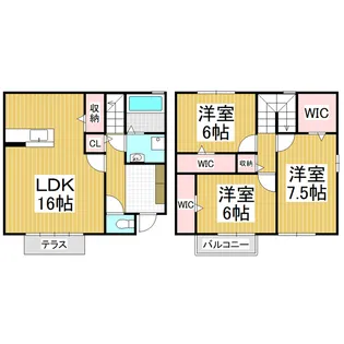 サンコジョウE棟【1号室】の間取り