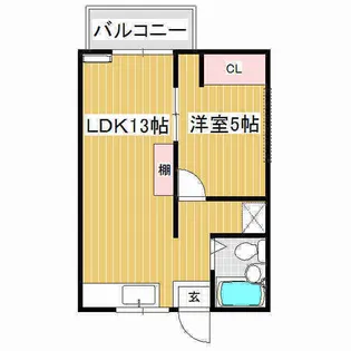 コーポ六亀【101号室】の間取り