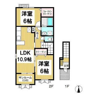 ソレイユ(中野市)【2階】の間取り