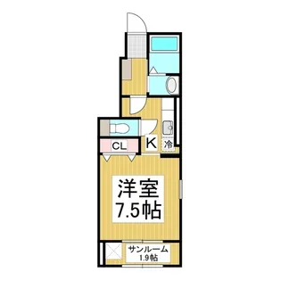 グランドハウス妻科【101号室】の間取り