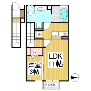 峰坂テラス【203号室】の間取り