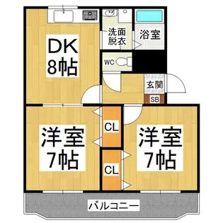 マンション八日田【201号室】の間取り
