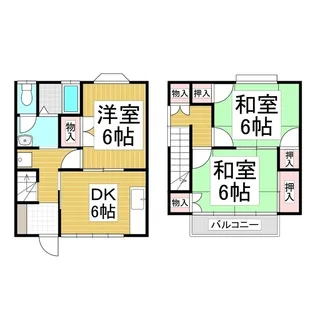 長野県諏訪市四賀【テラスハウス】の間取り