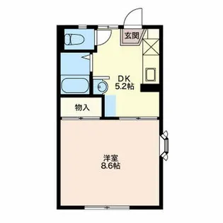 ハイツ北浦【1階】の間取り